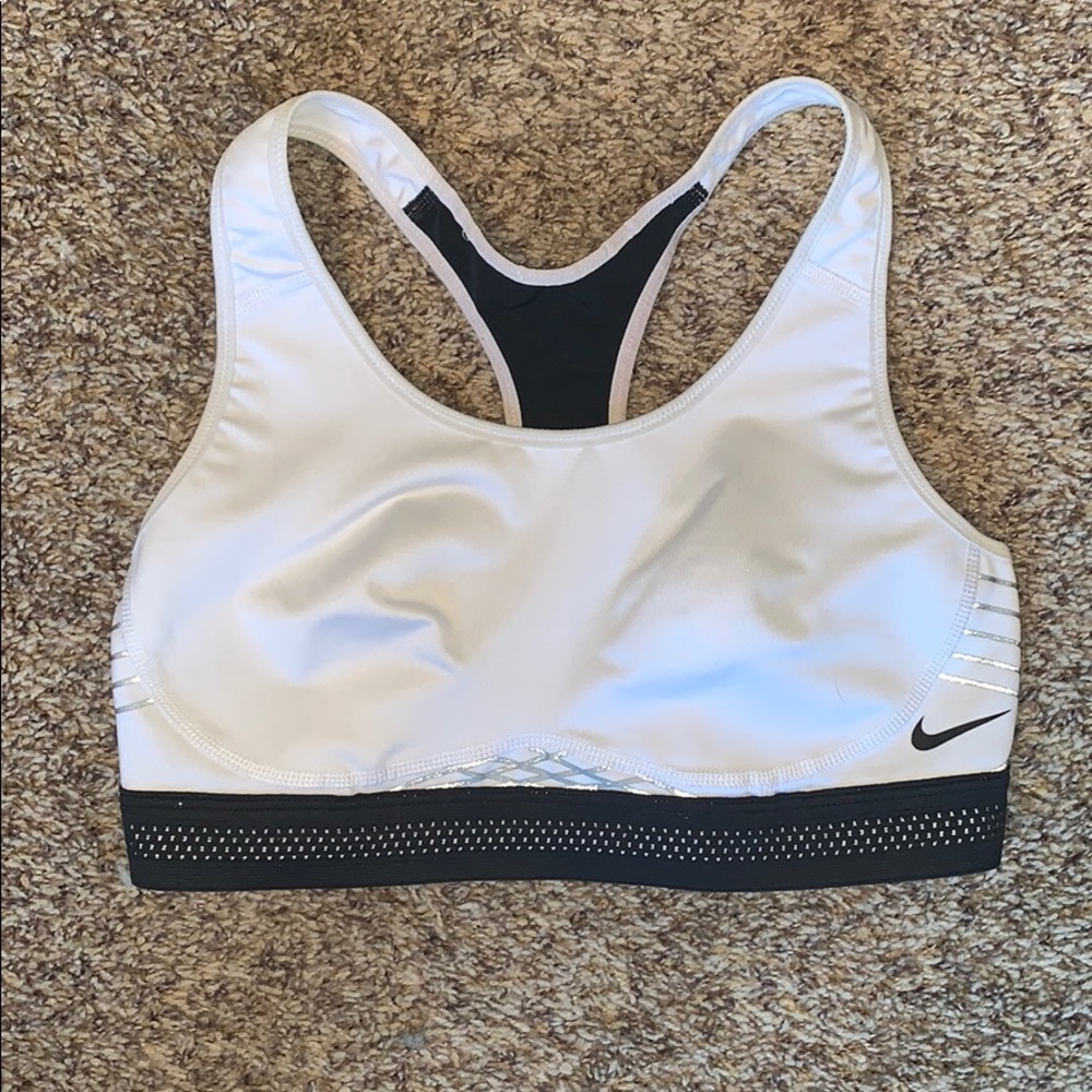 White Nike sports bra